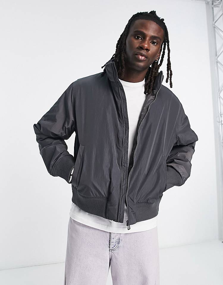 HIIT oversized padded jacket in charcoal